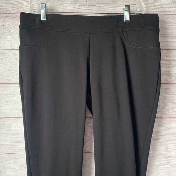 Luxe Slims Black Ankle Leggings Collant Sans Pieds Faux Pockets Size L (14-16) - Picture 2 of 14